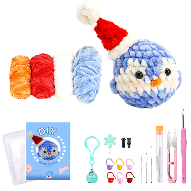 DIY Crochet Animal Kit Hand Knitting Yarn Needles Plush Doll Crochet