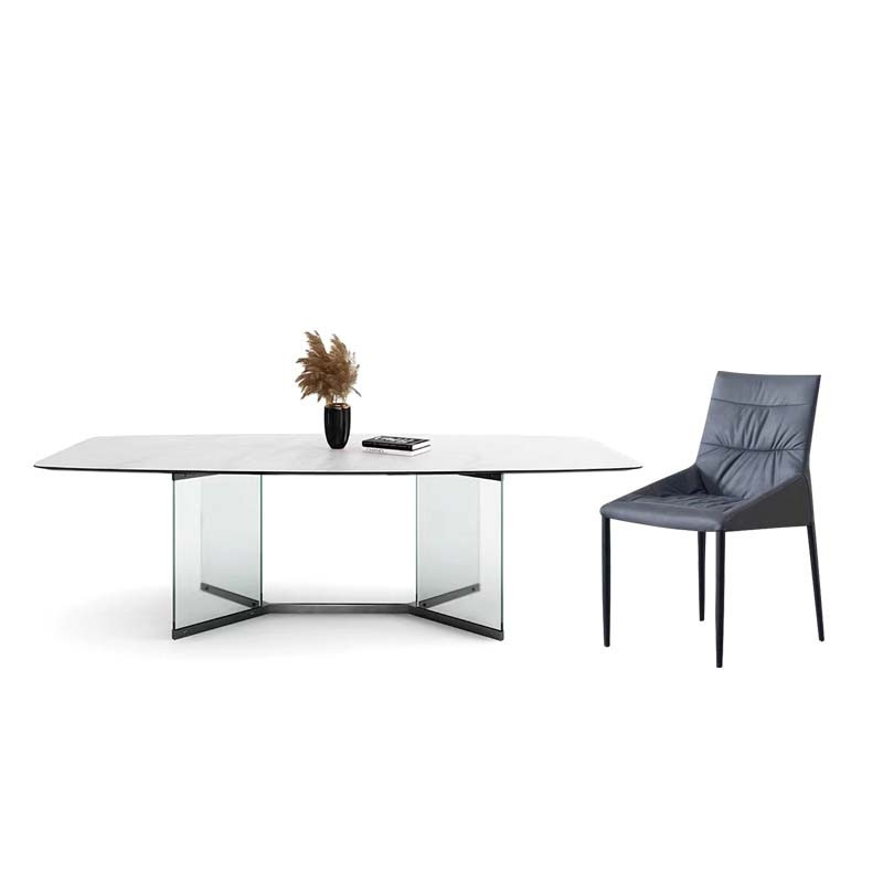 Nordic Furniture Wedding Table and Chair New Tempered Glass Kitchen Restaurant Table