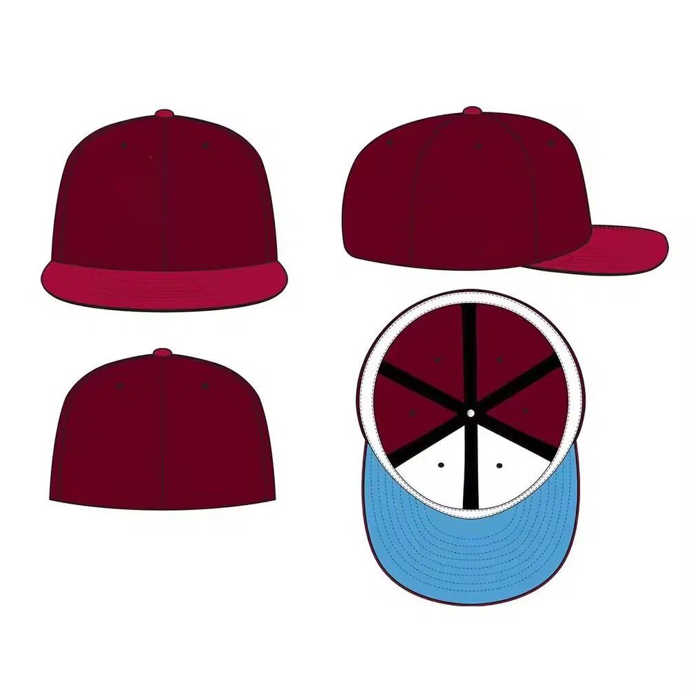 Manufacturer New Original 6 Panel Caps Hat with Embroidered Logo Sport Flat Brim Fitted Snapback Sports-Cap