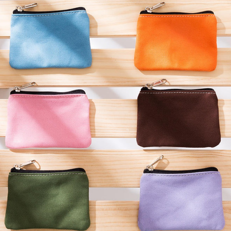 Mini Travel Makeup Bag Cotton Canvas Cosmetic Pouch Bag Wallet with Zipper