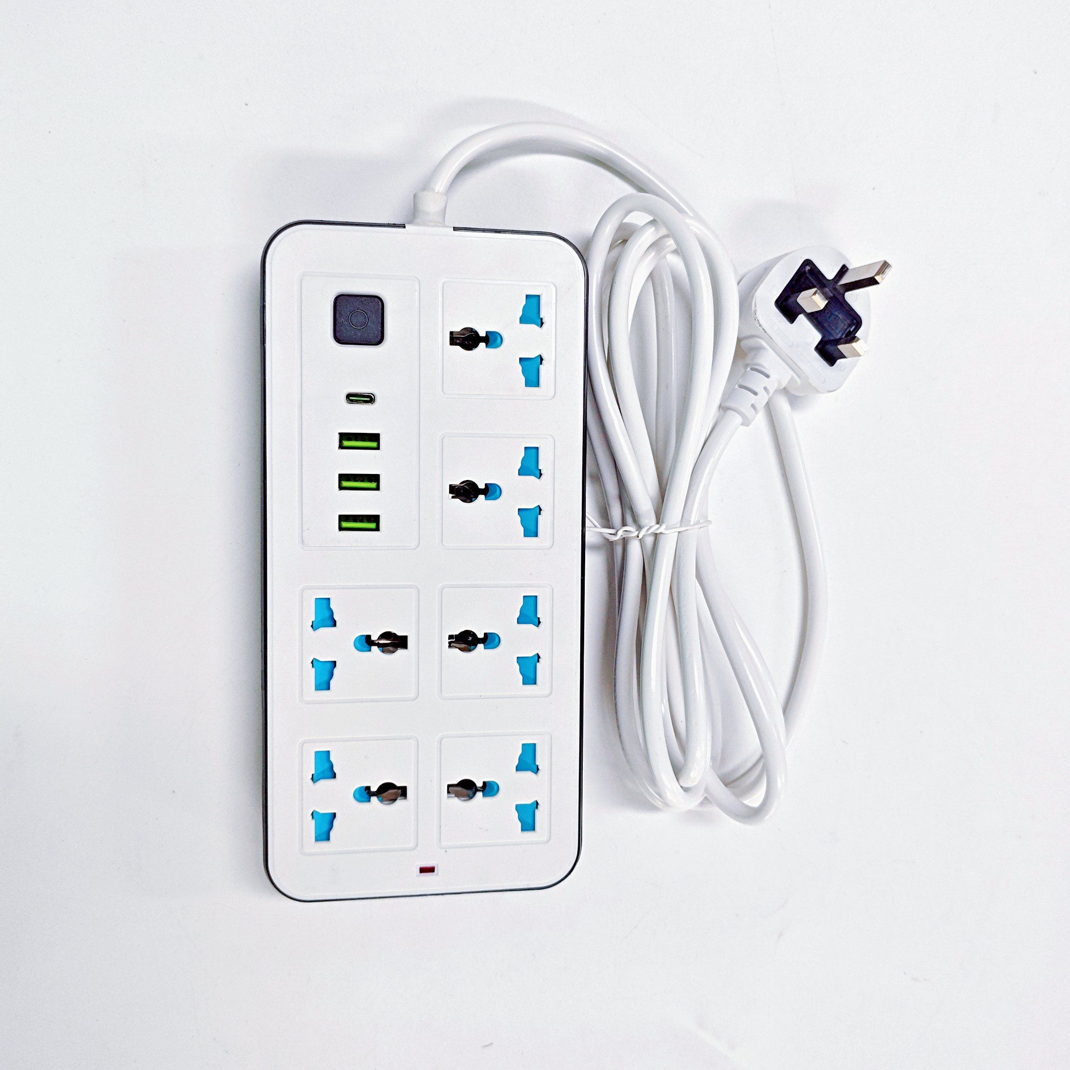 Extension Socket with 6 Universal Outlet 3 USB Ports Power Socket for Us/UK/EU Fast Charging Power Strip