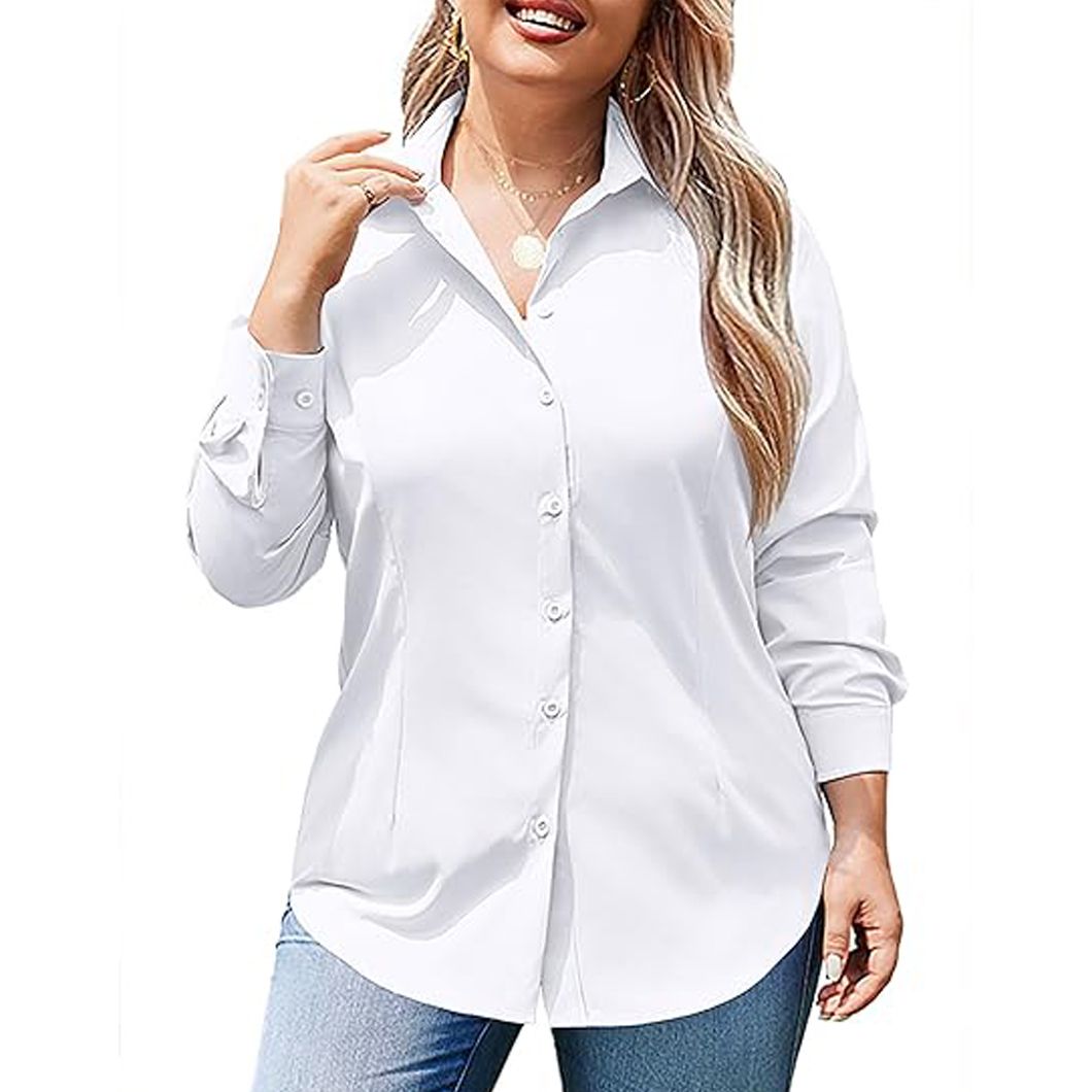 Plus Size Women's Blouses & Shirts High-Quality Casual Customizable Logo Oversized Shirts for Women ODM