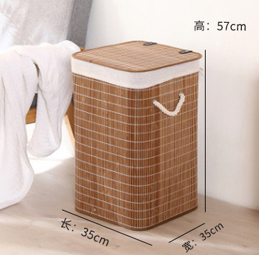 Bamboo Hamper Cotton Rope Handle 90L Laundry Basket Storage for Sale