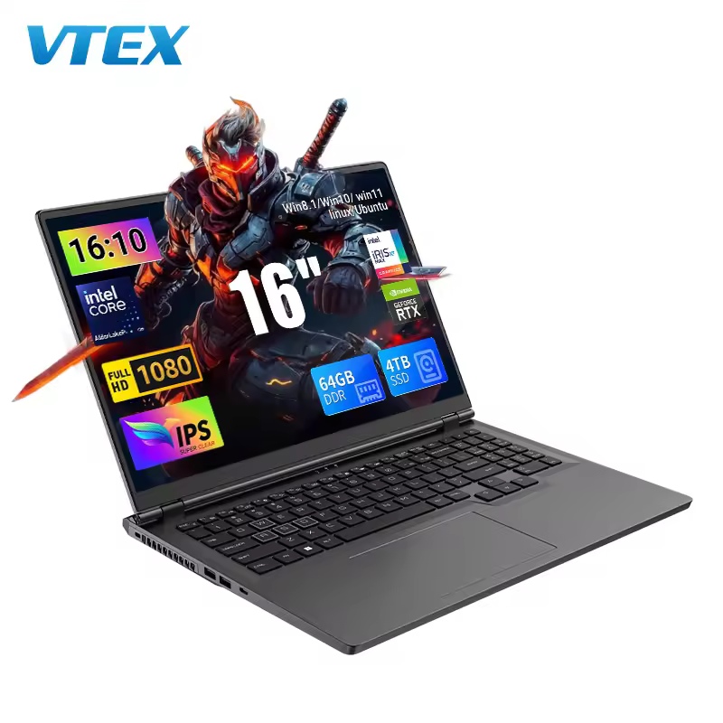 16 Inch 16:10 High-end Gaming Laptop 144hz Rtx4060 Gpu Rgb Backlit Keyboard Computer Fingerprint 90wh Long Battery Laptop Pc