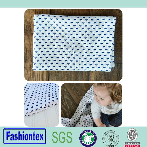 Hot Sale Infant Receiving Blanket Heart Shape Wrap Bamboo Muslin