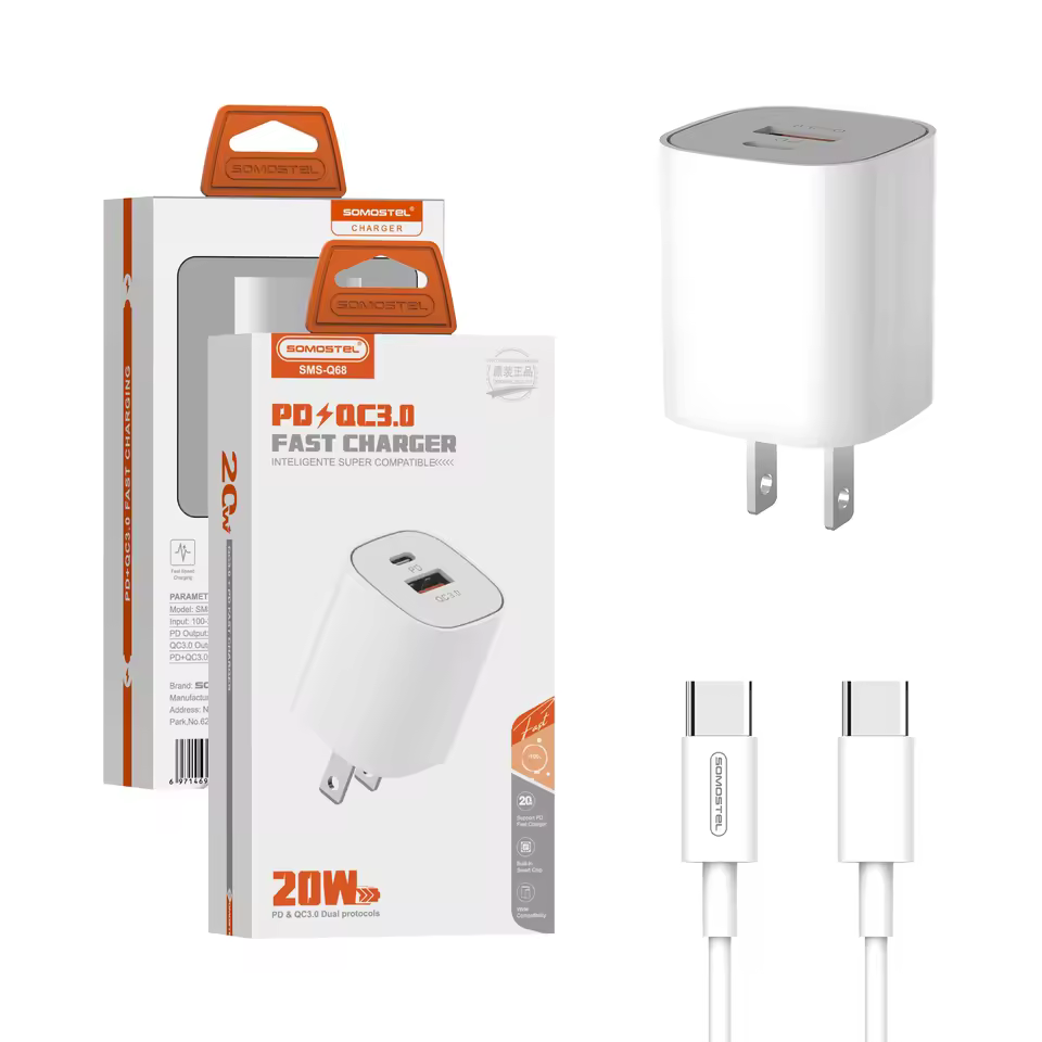 Factory Oem 20w Pd And Qc3.0 Dual Ports Sam Hw Xm Fast Charging Portable Wall Charger Travel Adapter For Cellphone Tablet