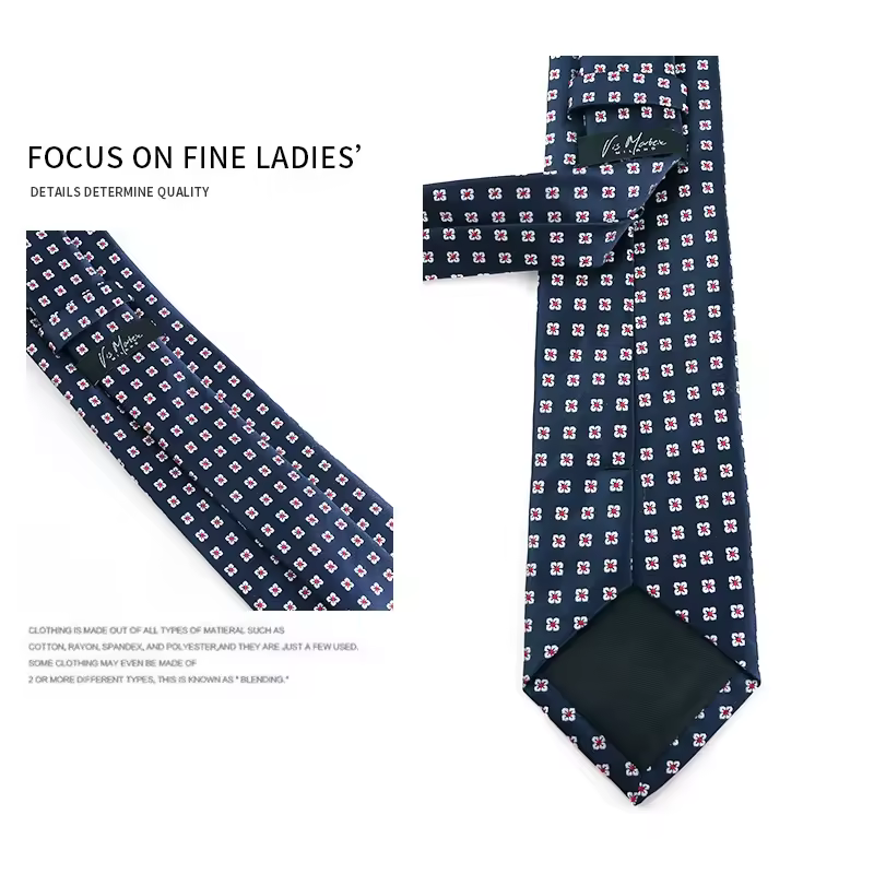 High Quality 100% Polyester Men's Luxury Ties Wedding Casual Floral Flower Cravat 7.5cm Width Odm Oem Available