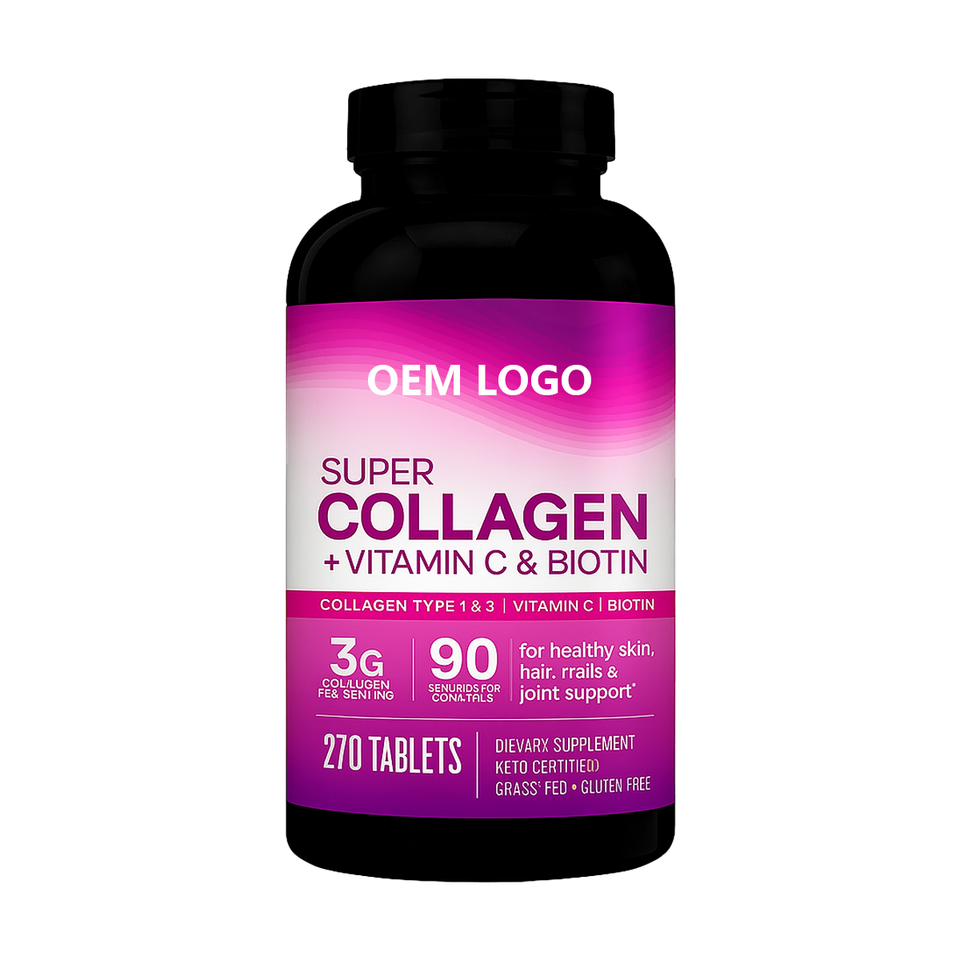 Oem/odm Super Beauty Collagen Vitamin C Biotin 270 Tablets Gummy Candy Pills Capsules Youtheory's Best Collagen Supplement