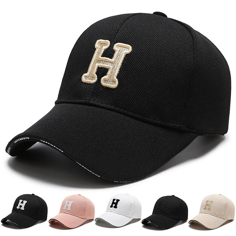 Spring and Autumn Letter H Embroidered Sunshade Fashionable Outdoor Cap and Hats