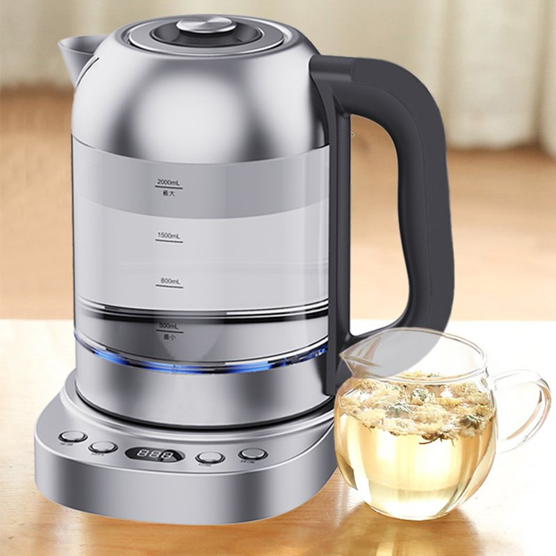 Home Appliance 2.0L Cordless Jug Fast Water Boiling Glass Electric Tea Kettle