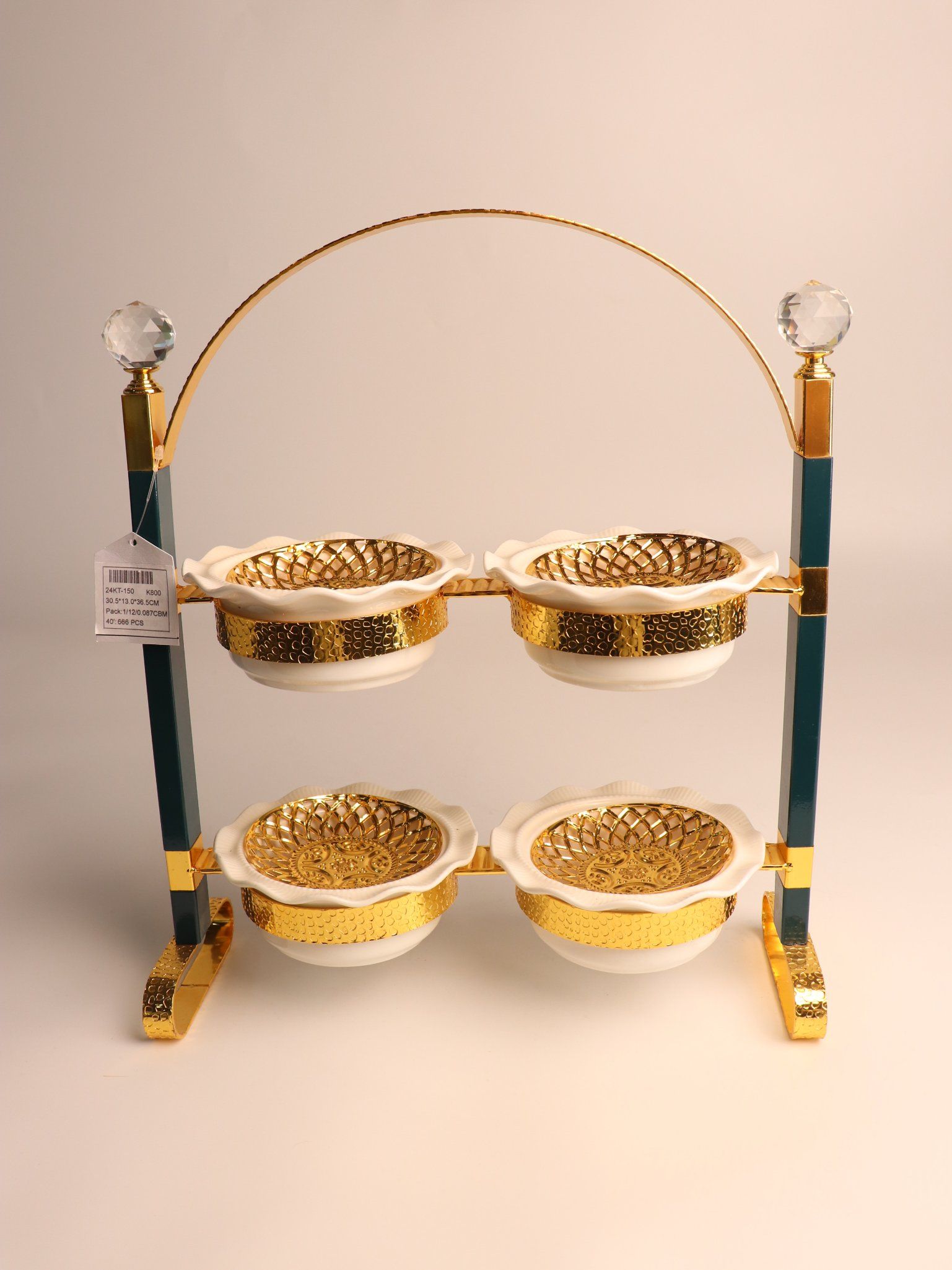 New High-End Gold-Plated Ceramic Fruit Tray