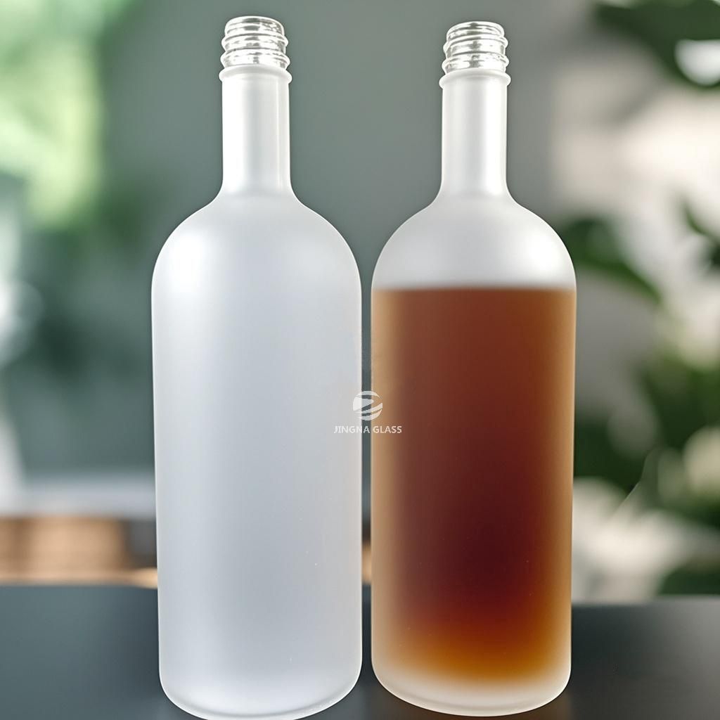 High Quality 1000ml Round Glass Bottle Vodka Whiskey Gin Tequila Wine Bottle