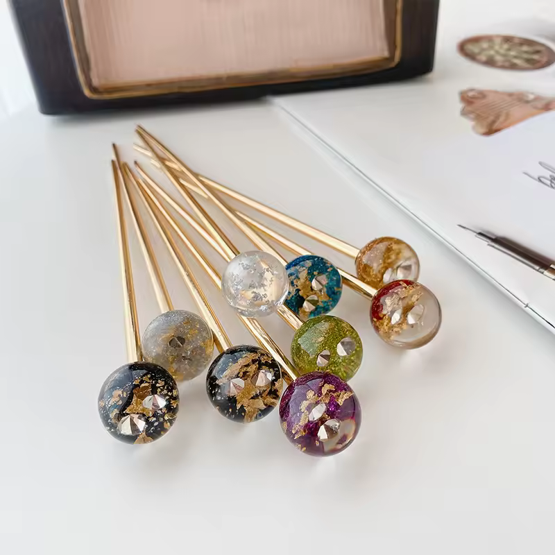 Latest Design Luxury Acetate Metal Hair Stick Disk Bun Head Hair Wand-the Latest Hair Clip Innovation