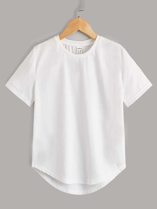 Hot Selling New Baby Clothes Polyester White Solid Color Kids T Shirt Soft Basic Short Sleeve Easy Fit Tee for Boys