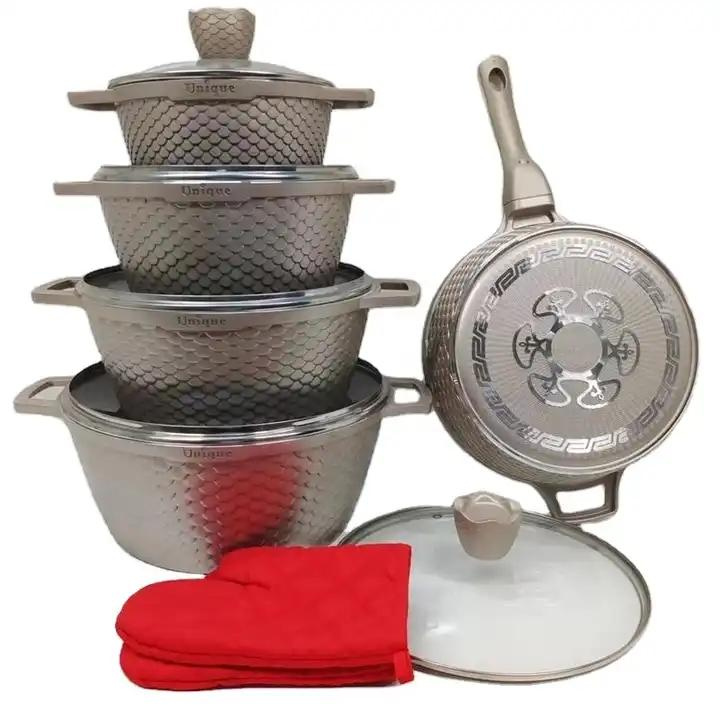 New Wholesale Cast Aluminum Granite Household Utensils Non Stick Frying Pan Cooking Pots