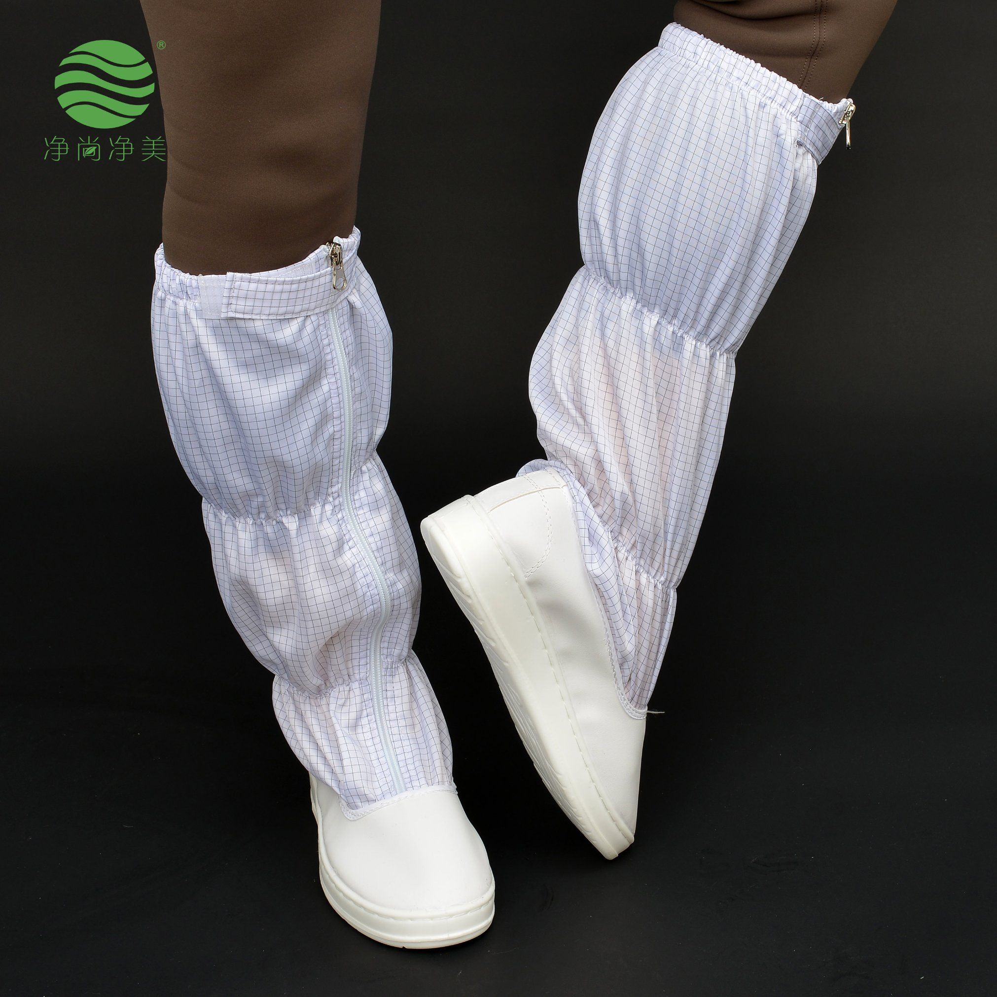 PU Leather Waterproof ESD Safety Shoes for Food Factory with Anti-Static Boot Shaft