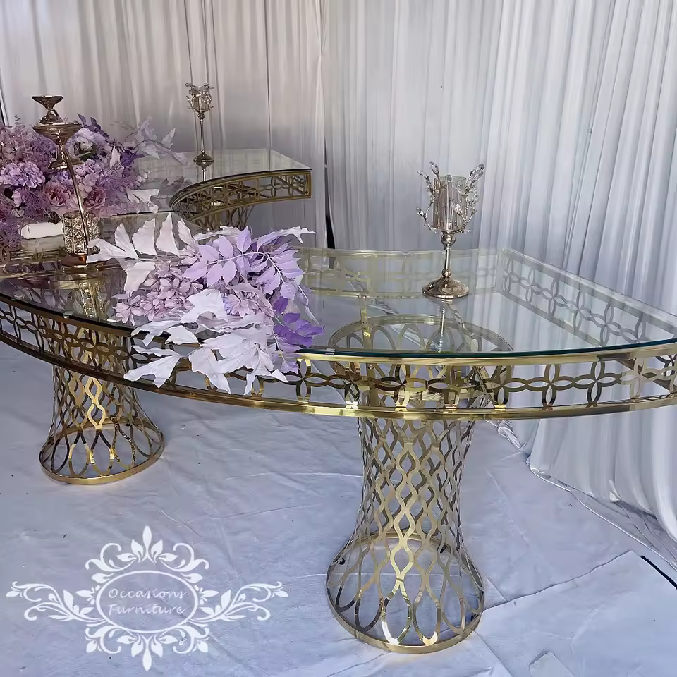 Modern Half Round Stainless Steel Dining Tables By Supplier Wedding Moon Table For Home Furniture Hotel Events For Occasions