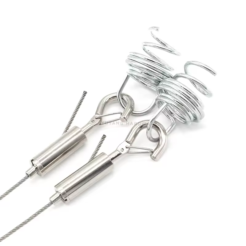 High Quality Brass Cable Gripper With Spring Acoustic Panel Hanging Kit Wire Rope Hook Premium Cable Clips