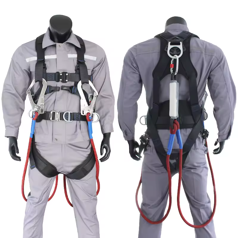 Hot Sale Y Rescue Safety Harness Double Lanyard Construction Industrial Full Body Safety Harness