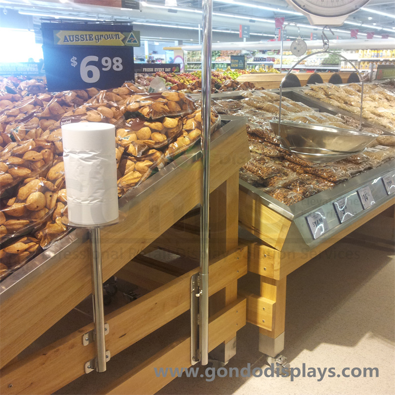 Long Large Chrome Plated Chromed Steel Scale Hanger for Fresh Produce Table