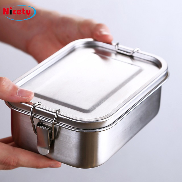 Insulated Biodegradable Tiffin Box Leakproof Camping Food Storage Container Stainless Steel Lunch Box
