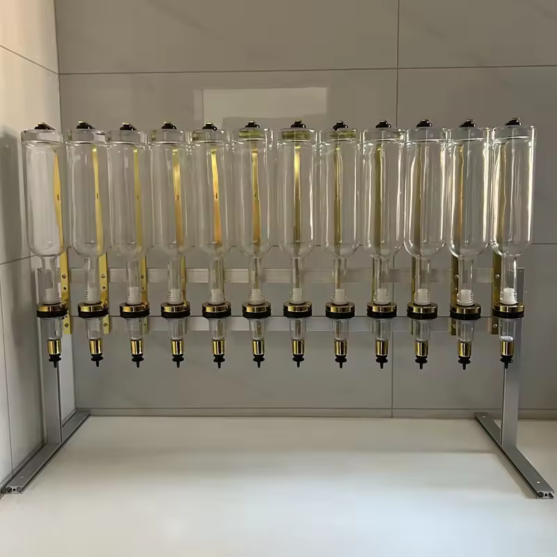 750ml Golden Color Personalized Original Scent Perfume Dispenser Bar Set With Table Metal Stand For Wedding Party Perfume Diy