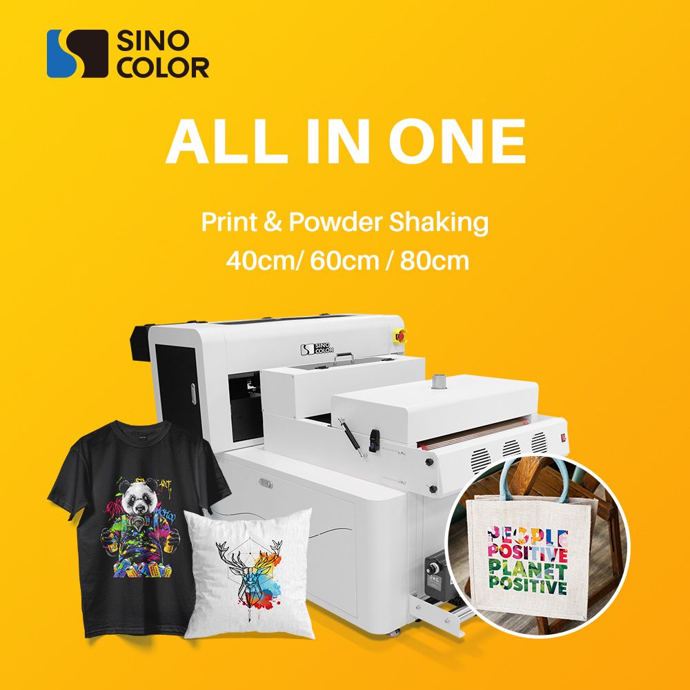 Ready to Ship 30cm 40cm 60cm 80cm 2 4 I1600 I3200 Head Neon Dtf Heat Transfer T-Shirt Printer with Powder Shaker