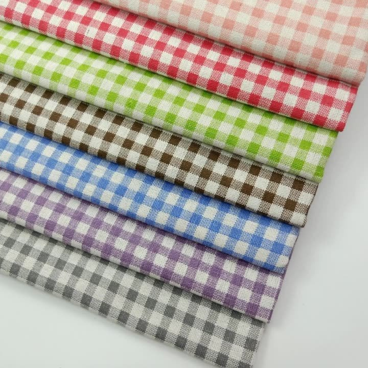 Wholesale Printed High Quality Organic Striped Cotton Washed Flax Linen Fabric