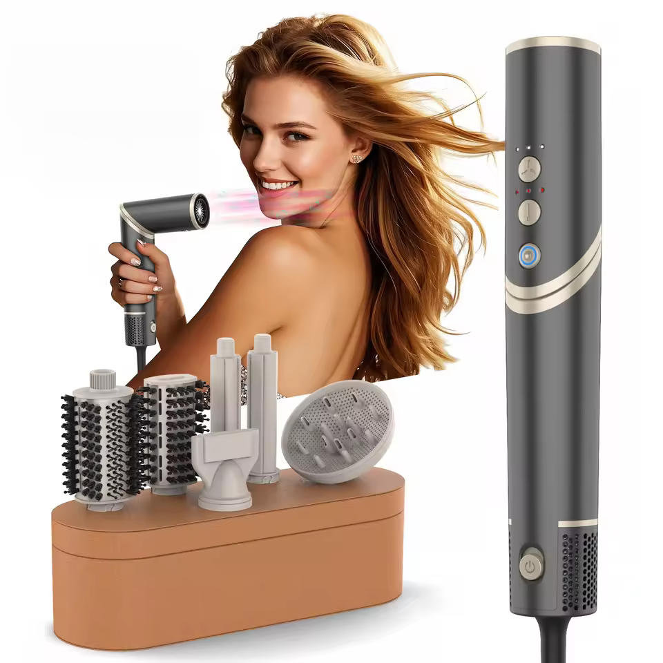 Oem Foldable 6-in-1high-speed Hair Dryer Drier Home Electric Hot Air Brush With Negative Ions Salon Hair Dryer Set Multi Styler