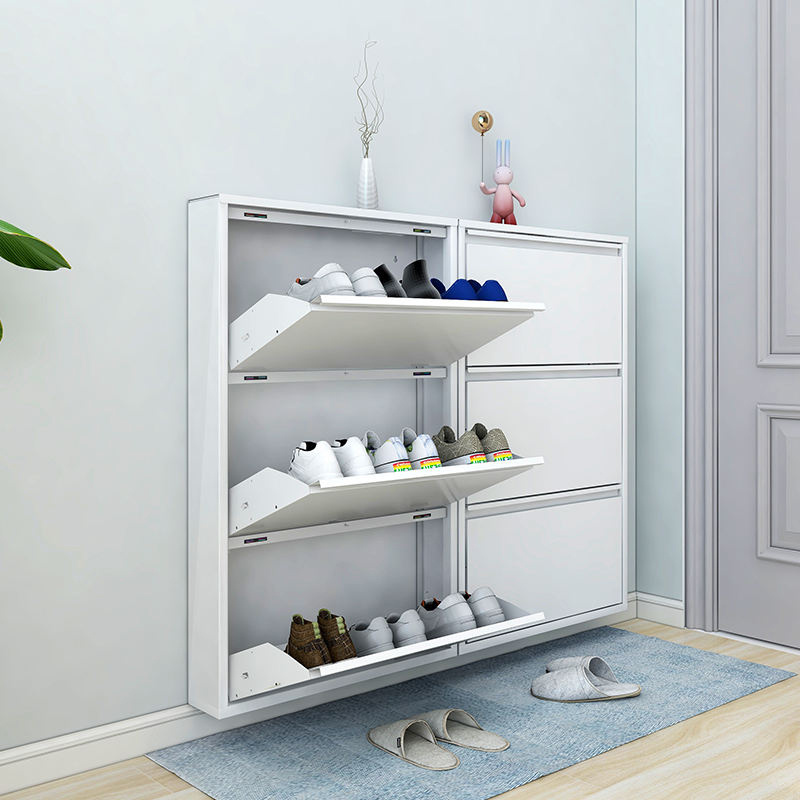 Big Storage Shoe Cabinet Shoe Rack Nordic Design Steel Shoe Storage Organizer Cabinet