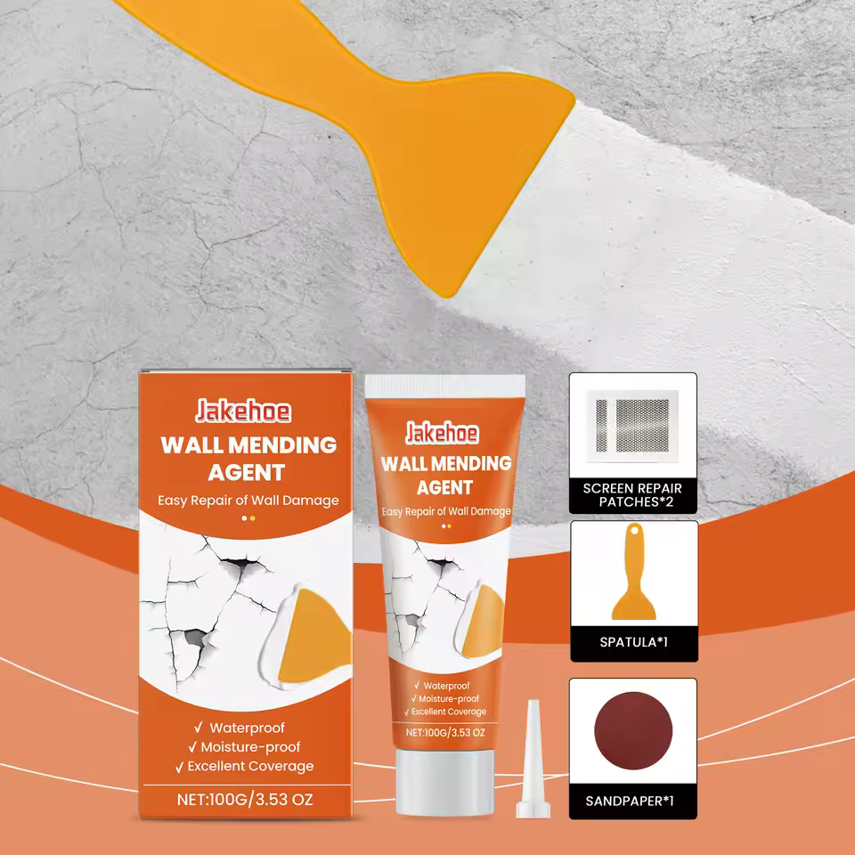 Jakehoe High Quality Home Wall Hole Dry Crack Skin Repair Waterproof High Adhesive Wall Repair Kit