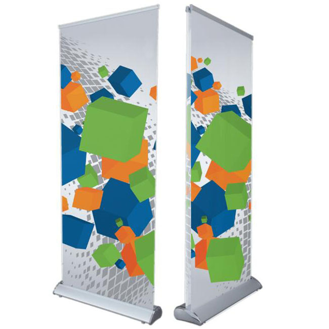 Retractable Aluminum Roll up Banner Stand Portable for Exhibition Display Advertising