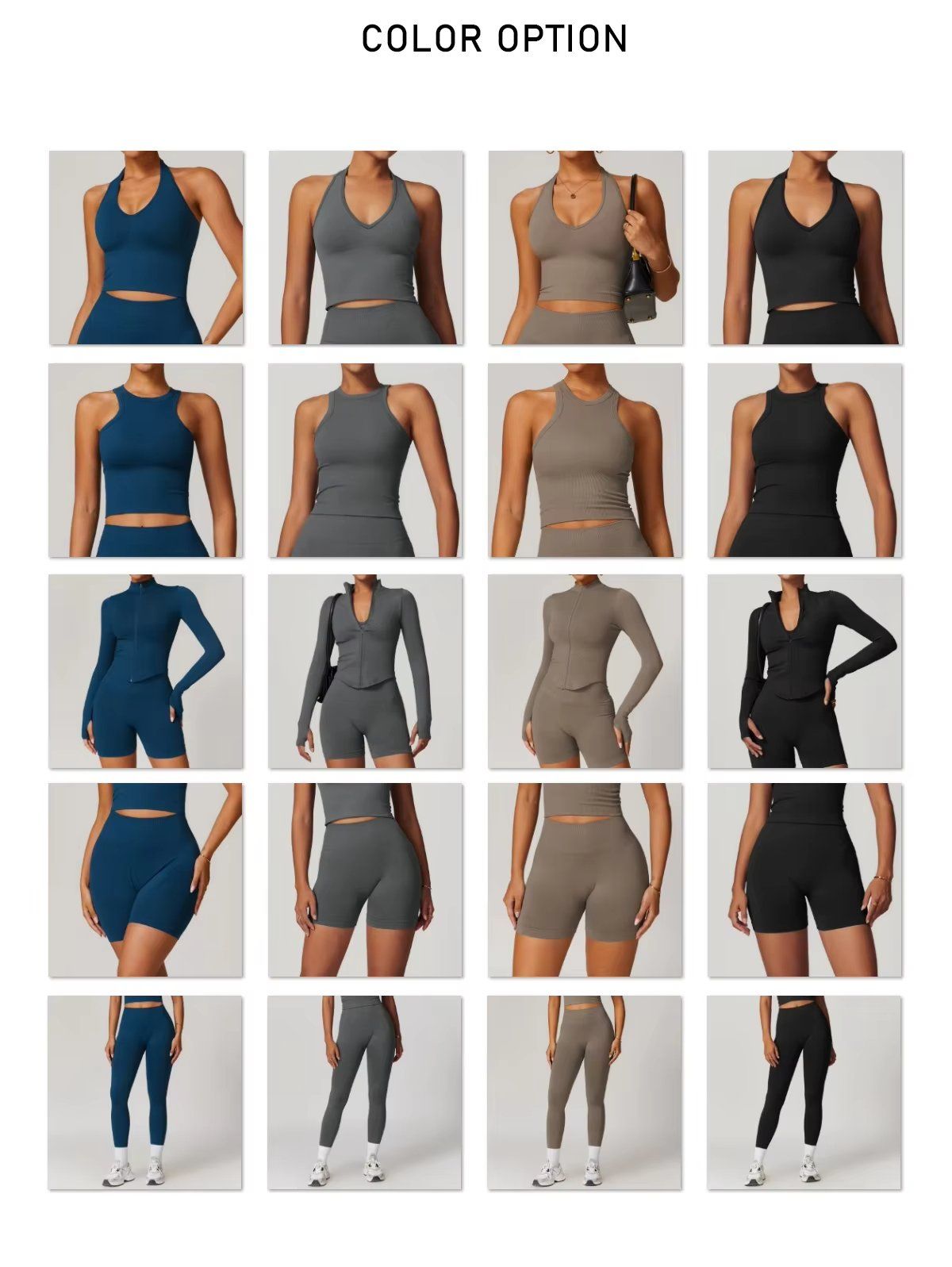 Seamless Gym Wear Scrunch Bum Collar Jacket Yoga Set Workout Two Pieces Sport Joggers Set Active Wear for Women Grey