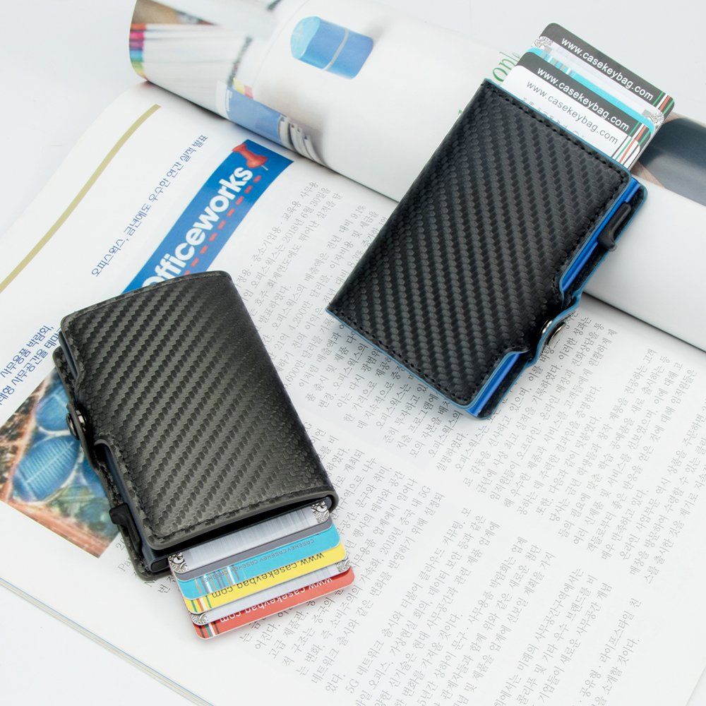 2024 Extra Mini Credit Card ID Holder Thin Slim Automatic Smart Wallet for Men