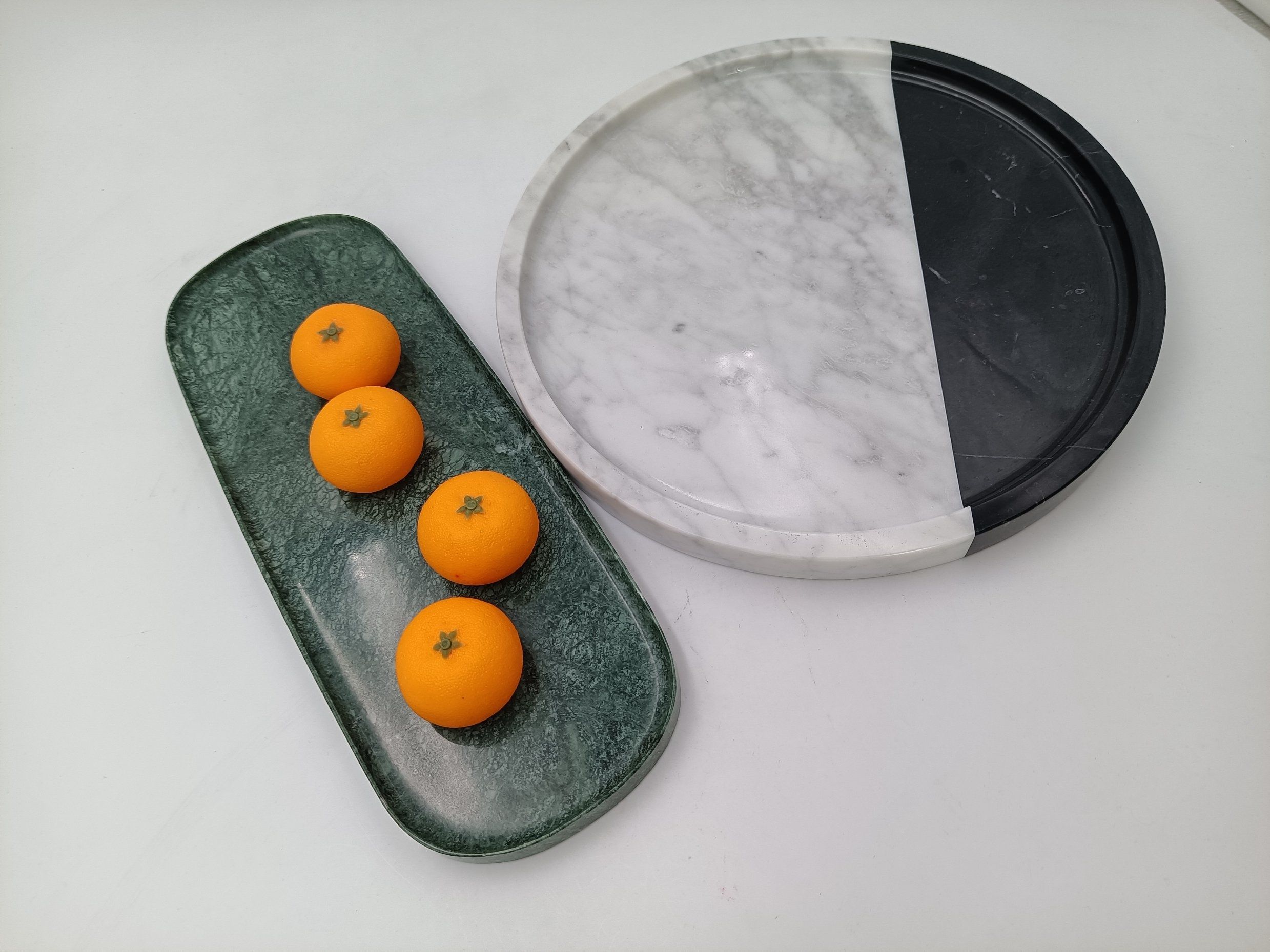 Natural Stone Marble Fruit Trays Fruit Plate for Home Decoration