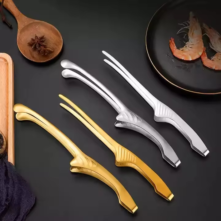 Hot Sales High Quality Stainless Steel Creative Kitchen Tongs BBQ Food Tongs