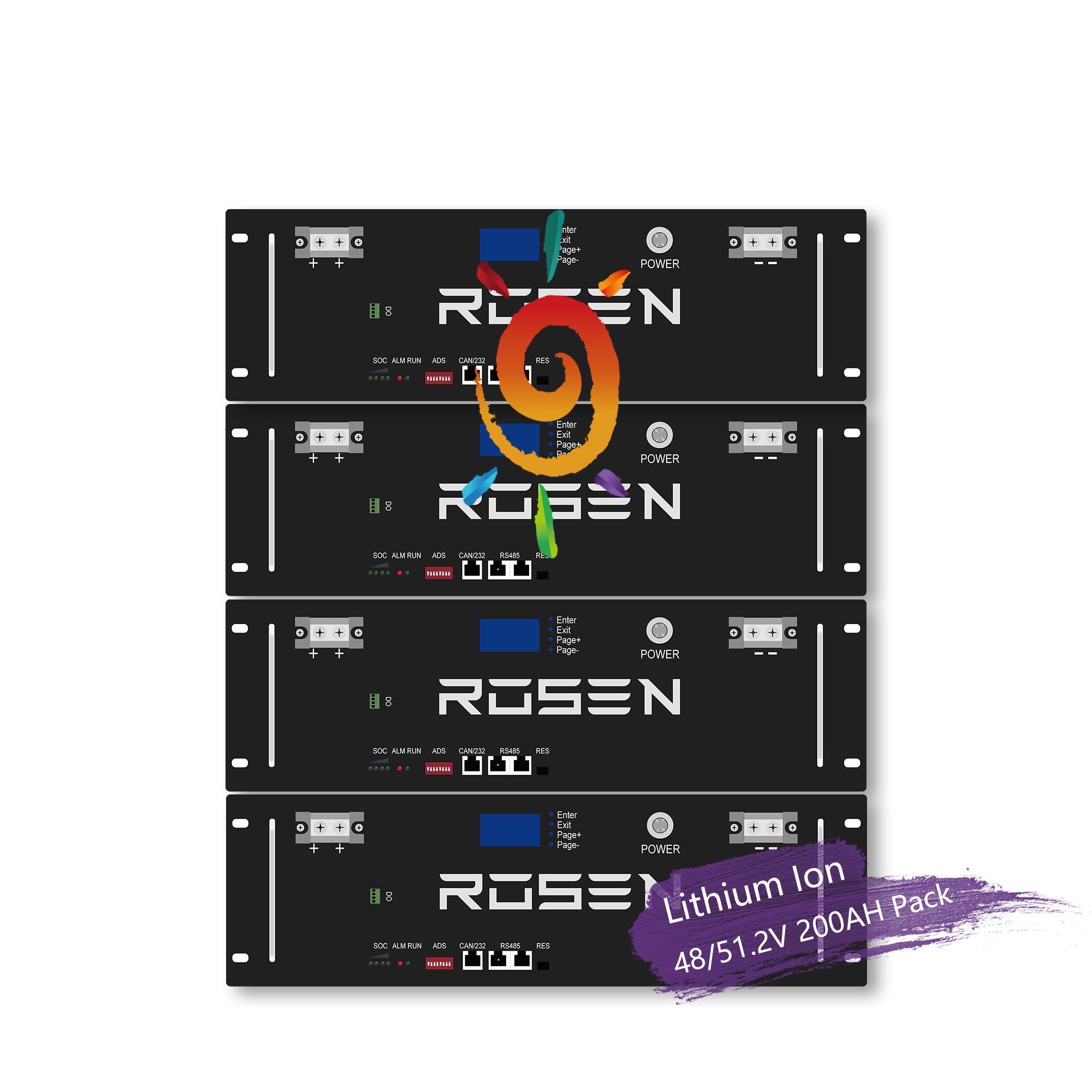 Rosenpv LiFePO4 48V 200ah Battery Pack 5kw Lithium Battery Pack for Home Use