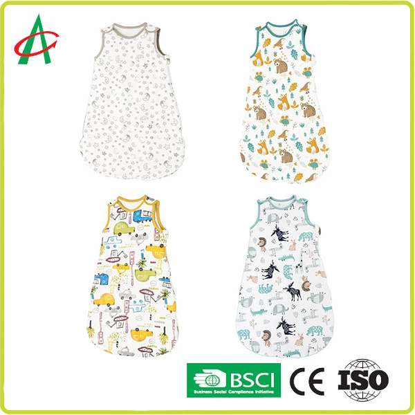Baby Cotton Sleeping Bag Four Seasons Sleeveless Sundress Air Conditioner Kick Proof Quilt Baby Zipper