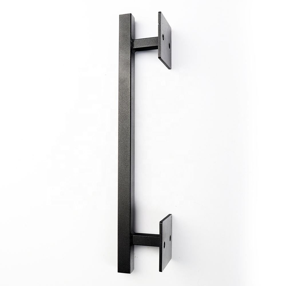 12 Inch Antique Rustic Barn Door Handle Black Flush Square Handle Pull