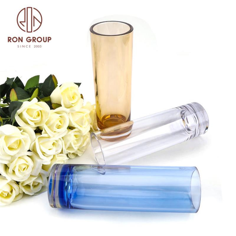 Wedding Party Colored Clear Glasses Flower Plastic Vases for Home Decor