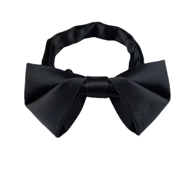 Hot Selling Boys Black Cheap Polyester Satin Bow Tie For Gift