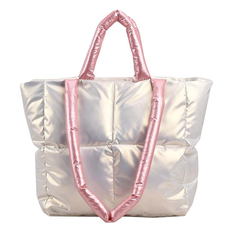 Fashion Large Capacity Bag Female New Design Style Contrast Color Simple Shoulder Bag Texture Portable Class Ladies Tote Bag