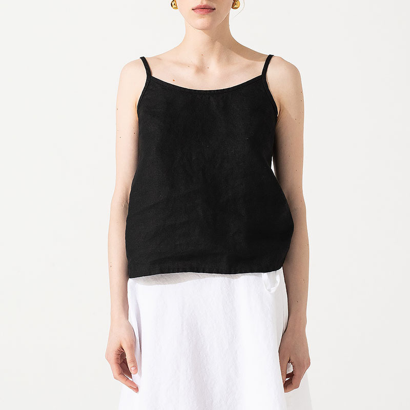 Spring and Summer Women's Basic Halter Sleeveless Comfortable and Breathable Linen Top