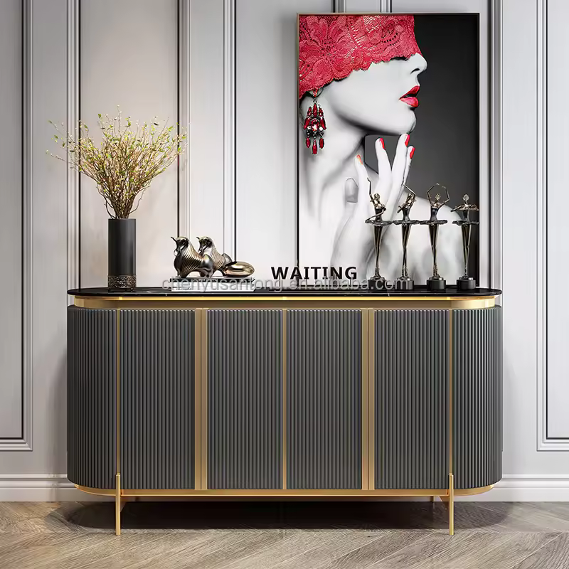 Hot Sale Factory Direct Sideboard Gold Buffet Modern Luxury Console Table For Dining Room Furniture