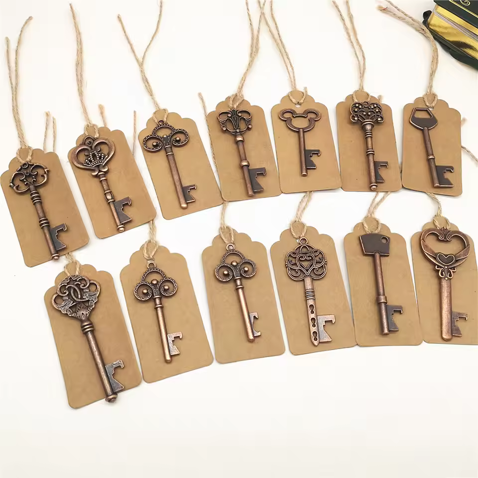 Wholesale 50pcs/lot Wedding Favors Return Gifts Key Shaped Bottle Opener