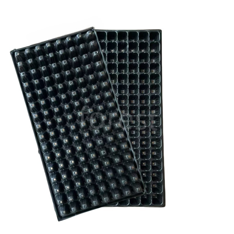 Premium 128-Cell Black Plastic Seedling Trays for Efficient Planting