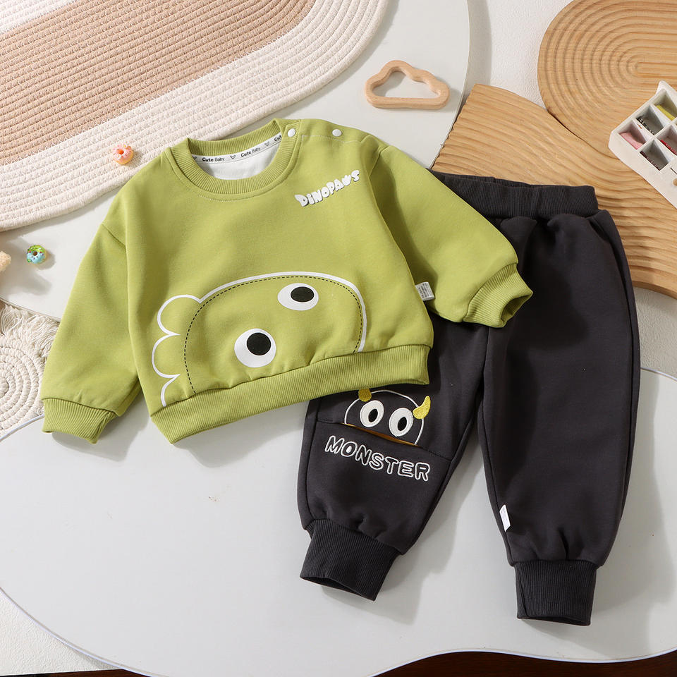 60%cotton Kids Clothing Wholesale Cotton Plaid Children Summer Clothing Sets Boy Long Sleeve Sets + Long Baby Clothes Suit