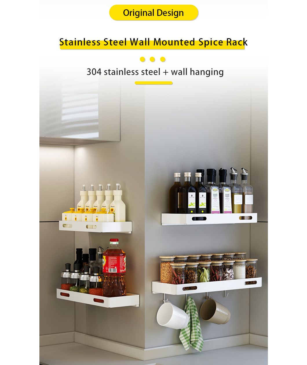 Popular Bathroom Accessories Shelves Kitchen Wall Shelf Shower Shampoo Storage Rack