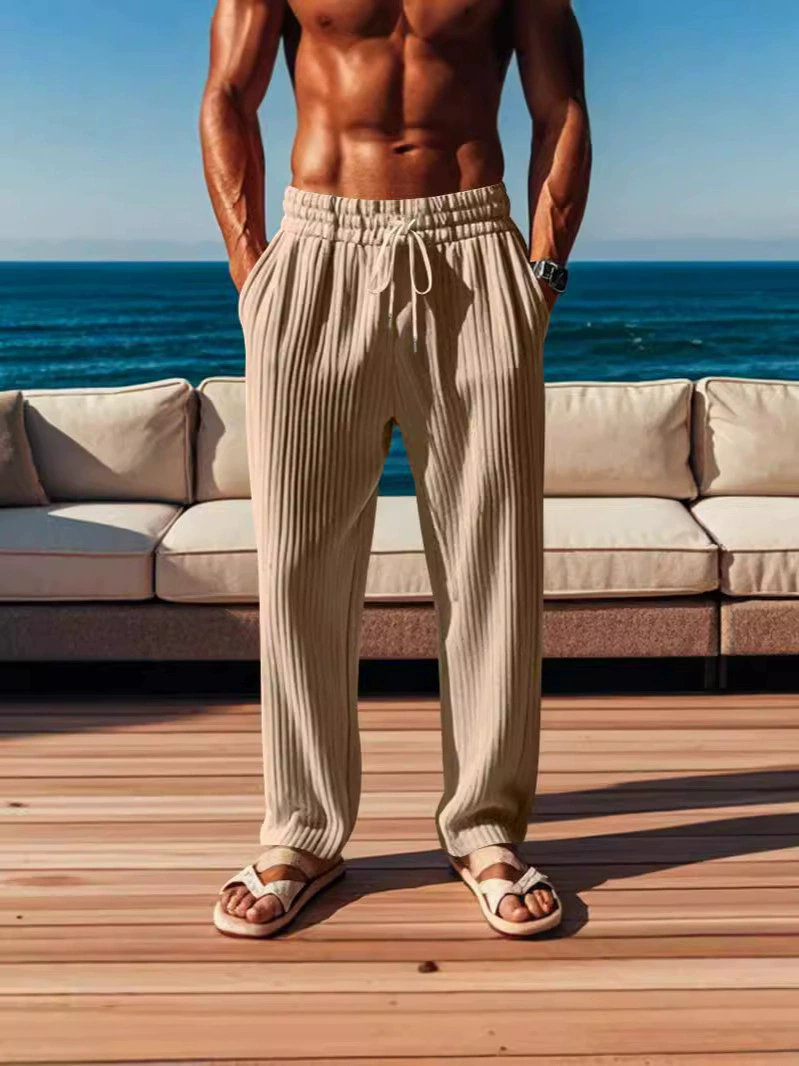 2024 New Men's Vertical Striped Casual Sports Fashion Trousers