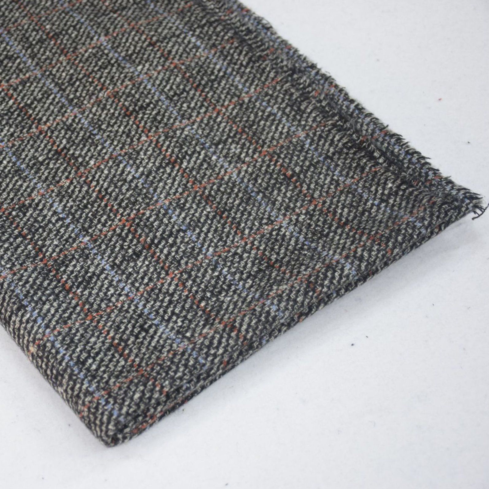 Winter Woolen Coat Pants Bag Scottish Tartan Plaid Polyester Brushed Tweed Fabric for Man Women